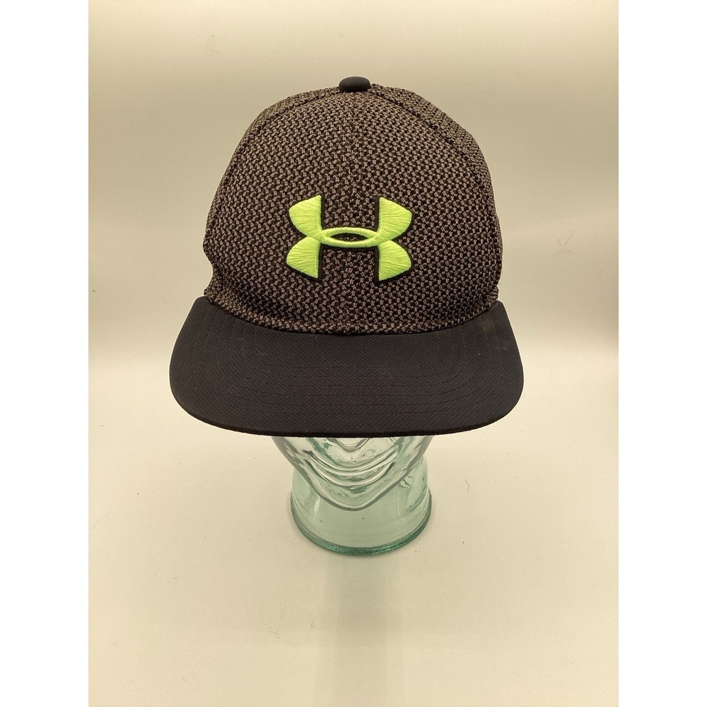 Under Armour Hat Fitted Cap YOUTH Medium Gray Neon Green Lightweight Outdoor
